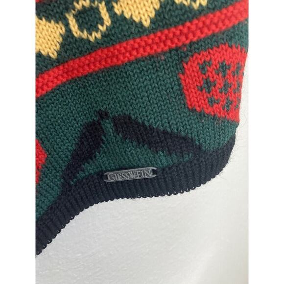 Giesswein Austria New Pure Wool Folk Artsy Knit Vest Women’s Size Medium Heart - Picture 4 of 11